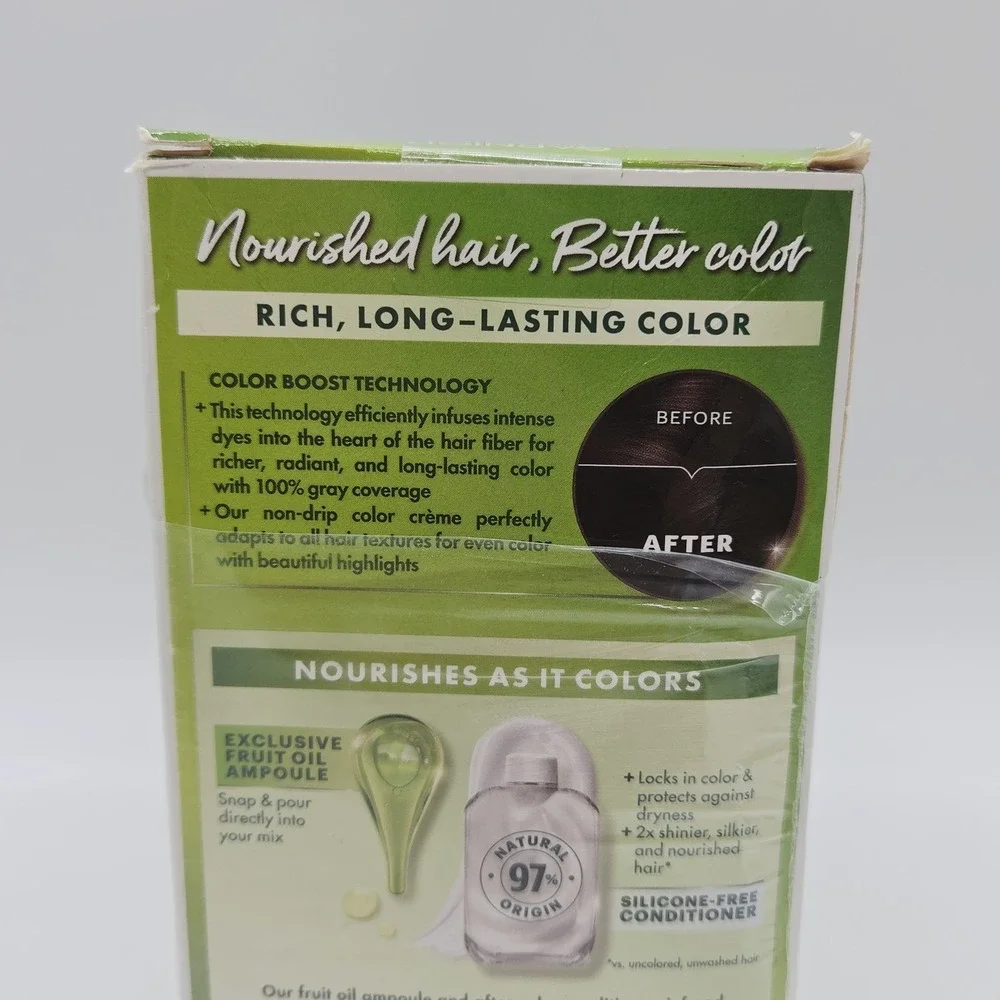 3x Garnier Nutrisse Nourishing Creme Hair Color #20 Black Tea Soft Black *READ*